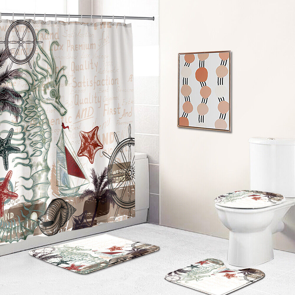 Underwater Fantasy Sea Horse Shower Curtain Unique Bathroom Decorations