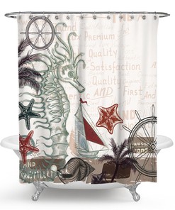 Underwater Fantasy Sea Horse Shower Curtain Unique Bathroom Decorations