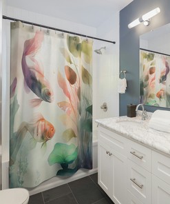 Underwater Garden Shower Curtain With Soft Pastel Colors For Serene Bathrooms