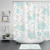 Underwater Green Coral and Seashell Turtle Shower Curtain for Bathroom Decor