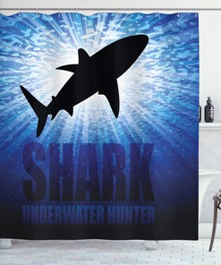 Underwater Hunter Danger Print Shower Curtain for Your Bathroom