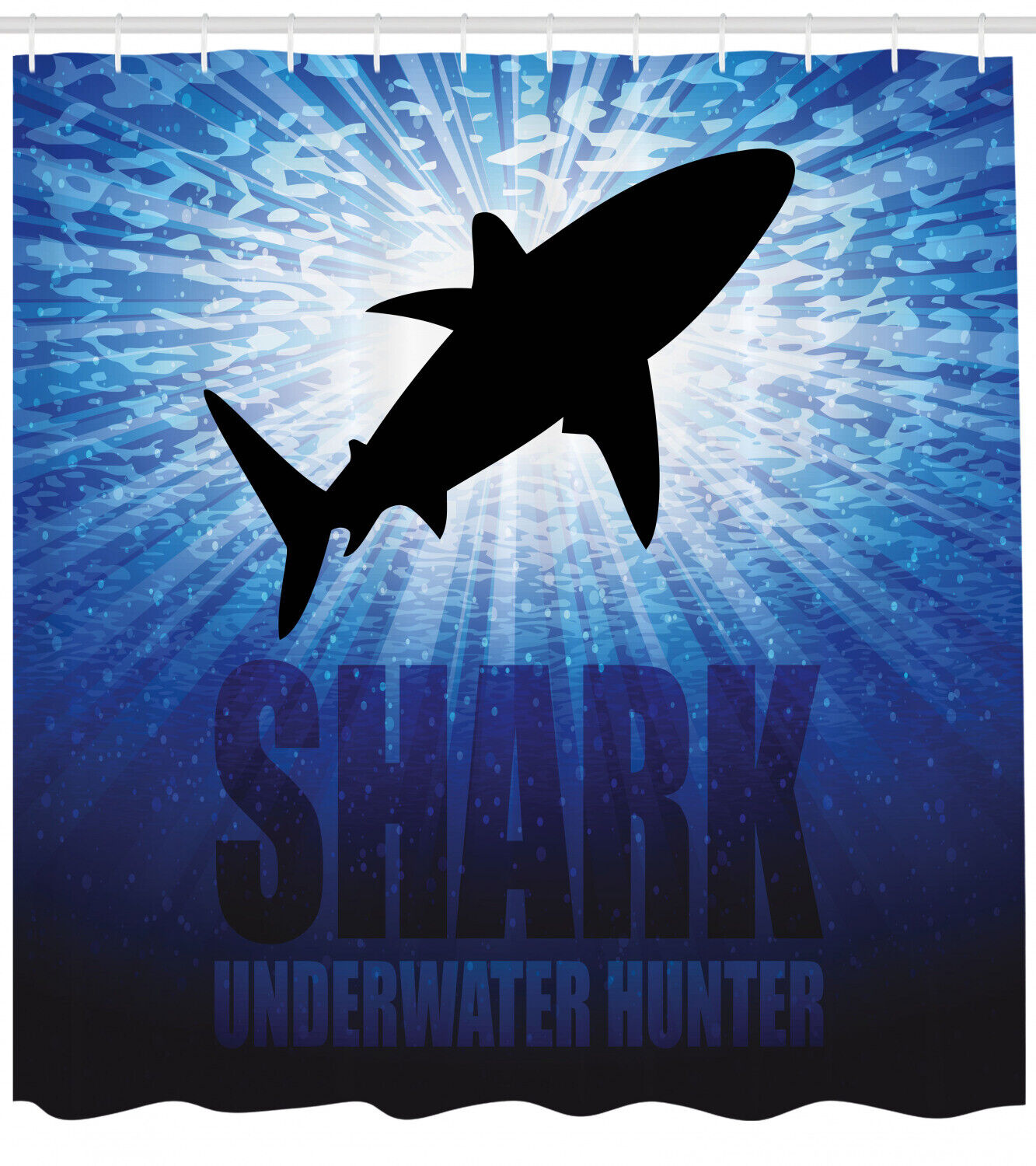 Underwater Hunter Danger Print Shower Curtain for Your Bathroom