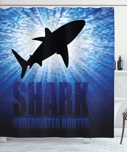 Underwater Hunter Danger Print Shower Curtain for Your Bathroom