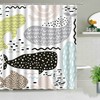 Underwater Mammal Whale Shower Curtain With Black And Gray Prints, Unique Bathroom Decor Idea