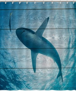 Underwater Sea Animals Shower Curtain - Big Shark Bathroom Decor
