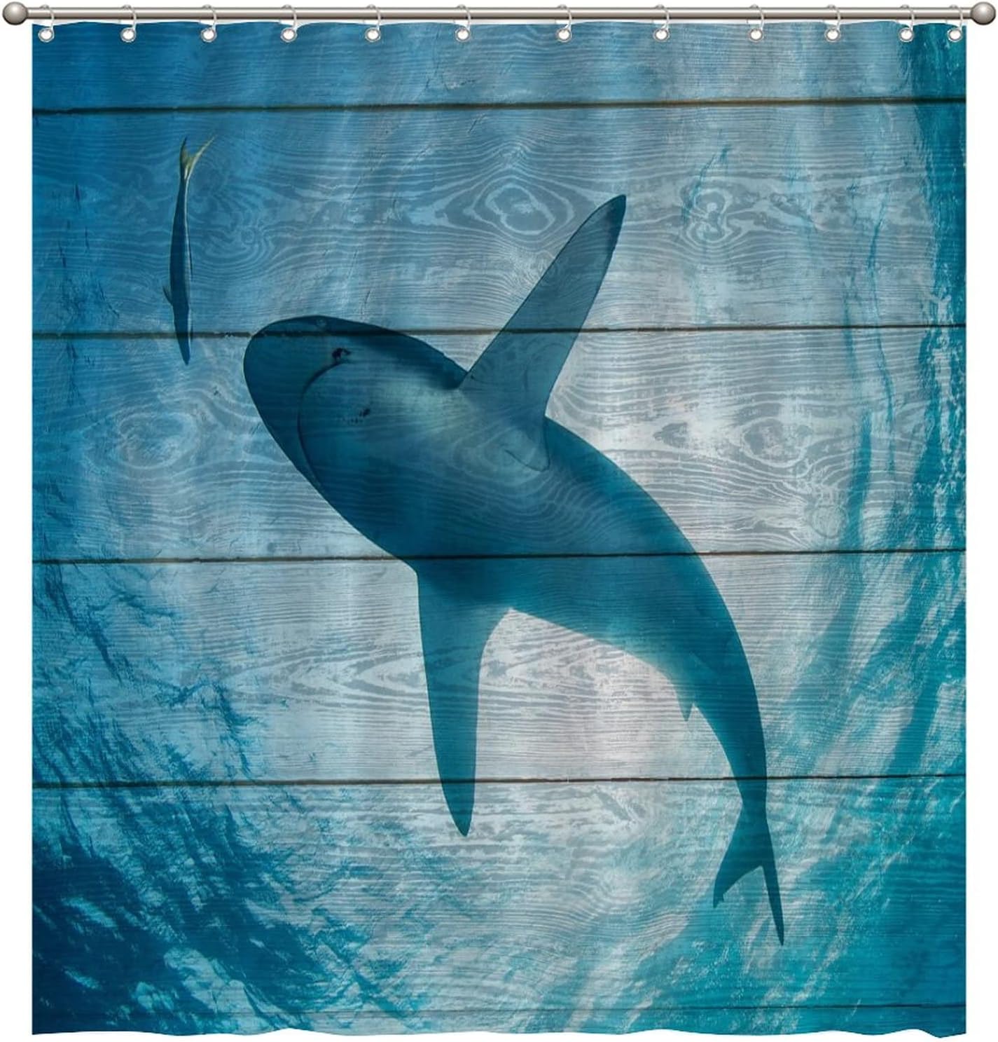 Underwater Sea Animals Shower Curtain - Big Shark Bathroom Decor