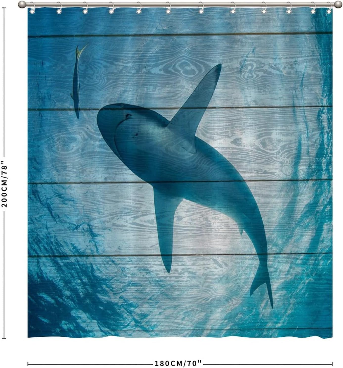 Underwater Sea Animals Shower Curtain - Big Shark Bathroom Decor