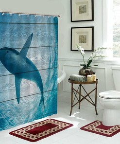 Underwater Sea Animals Shower Curtain - Big Shark Bathroom Decor