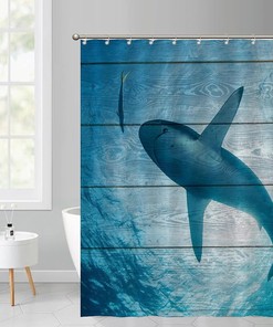 Underwater Sea Animals Shower Curtain - Big Shark Bathroom Decor