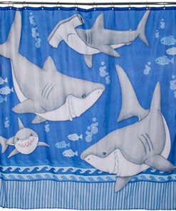 Underwater World Printed Shower Curtain With Fish And Shark For A Fun And Playful Bathroom