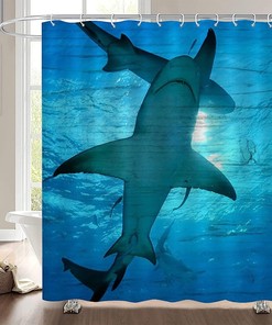 Underwater World View Scenic Nature Painting Effect Print Shower Curtain for Aquatic Ambiance