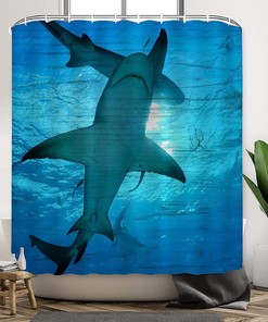 Underwater World View Scenic Nature Painting Effect Print Shower Curtain for Aquatic Ambiance
