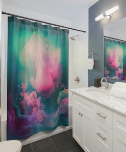 Underwater World Whimsical Pastel Shower Curtain Ideas, Printed to Order