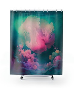 Underwater World Whimsical Pastel Shower Curtain Ideas, Printed to Order