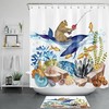 Underwater World With Funny Cat And Whale - Waterproof Bath Curtain For Bathroom Decor