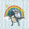 Unicorn And Dinosaur Bathroom Decor With Funny Shower Curtain Of Cool Unicorn Riding Cute Dinosaur With Rainbow