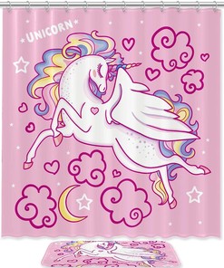 Unicorn Animal Pink Shower Curtain - A Vibrant Addition to Your Bathroom