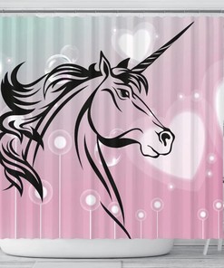 Unicorn Art Print Shower Curtain for Magical and Whimsical Bathroom Decor