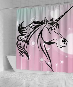 Unicorn Art Print Shower Curtain for Magical and Whimsical Bathroom Decor