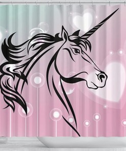 Unicorn Art Print Shower Curtain for Magical and Whimsical Bathroom Decor