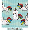Unicorn Cat Blue Shower Curtain with Waterproof Bathroom Decors