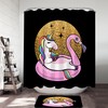Unicorn Chilling On Flamingo Float Shower Curtain - A Whimsical And Magical Addition To Your Bathroom