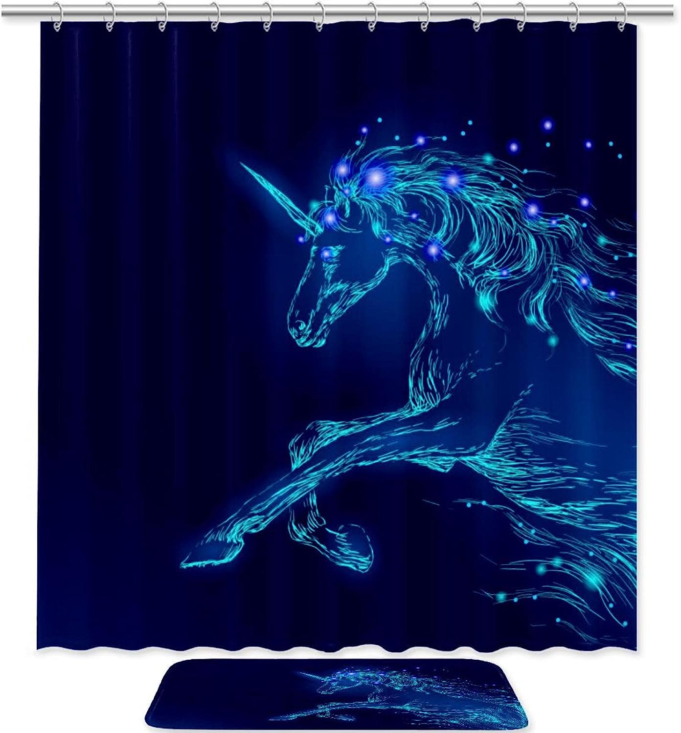 Unicorn Constellation Shower Curtain - Mythical Bathroom Accessory