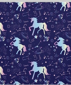 Unicorn Constellation in Space Shower Curtain - Out-of-the-World Design for Your Bathroom