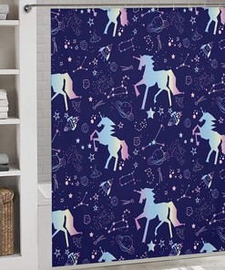Unicorn Constellation in Space Shower Curtain - Out-of-the-World Design for Your Bathroom 