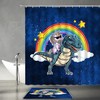 Unicorn Dinosaur Shower Curtain with Funny Rainbow Fantasy Galaxy for Cool Kids Bathroom Decor 