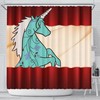 Unicorn Floral Print Shower Curtain for Magical and Whimsical Bathroom Decor