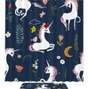 Unicorn Flower Leaves Bathroom Accessories Set With Waterproof Fabric Shower Curtain And Mat