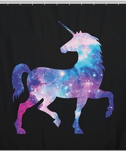 Unicorn Galaxy Bathroom Shower Curtain for a Cosmic Experience