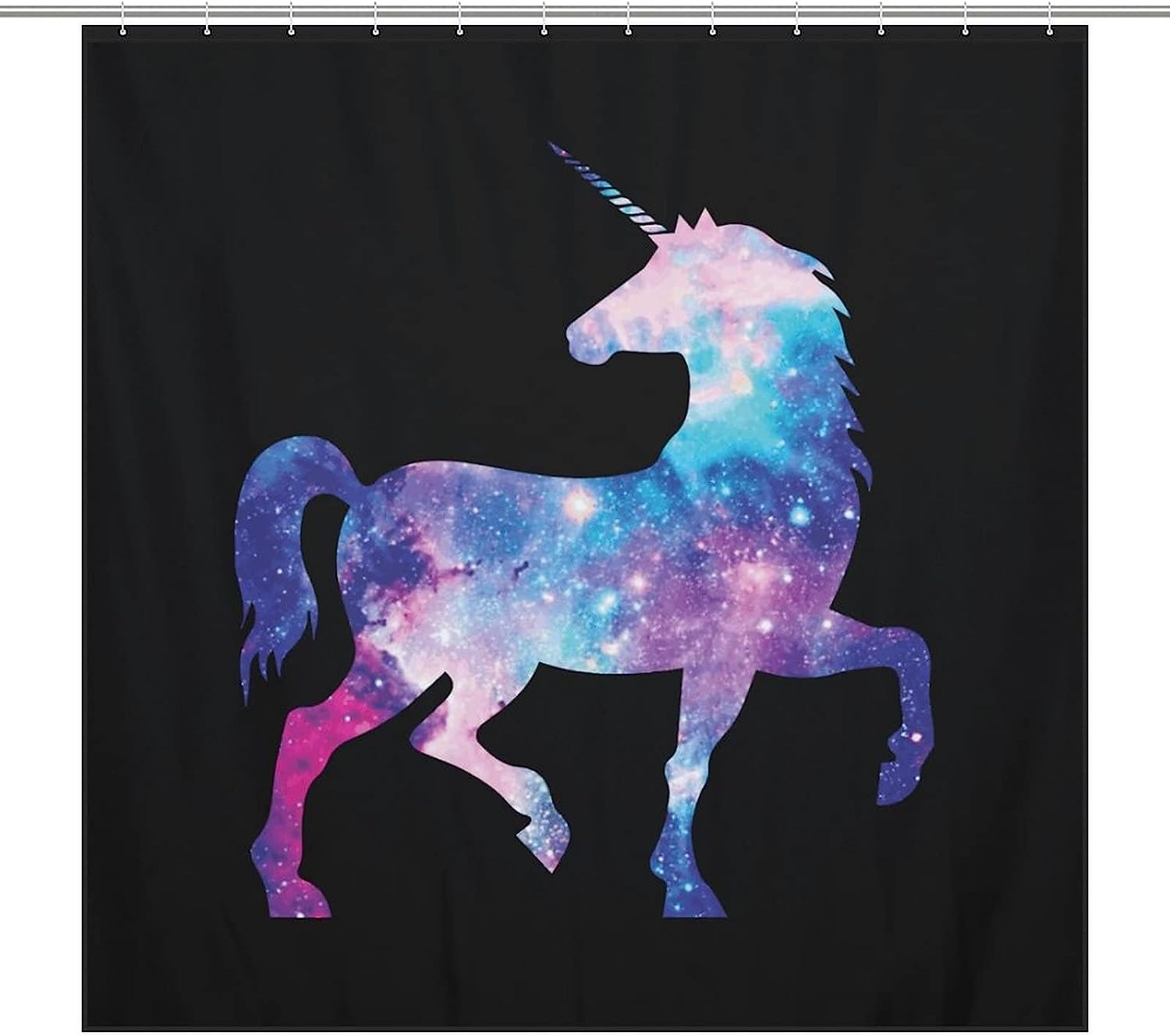 Unicorn Galaxy Bathroom Shower Curtain for a Cosmic Experience