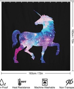 Unicorn Galaxy Bathroom Shower Curtain for a Cosmic Experience