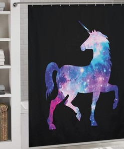 Unicorn Galaxy Bathroom Shower Curtain for a Cosmic Experience