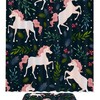 Unicorn Head and Floral Pattern Shower Curtain for Girly Bathroom Decor