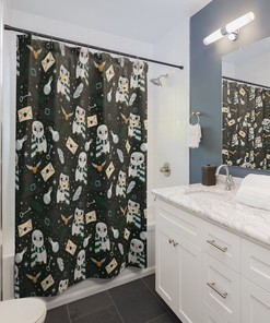 Unicorn Horse with Tree Print Magic Shower Curtain for Enchanted and Dreamy Bathroom Decor. 