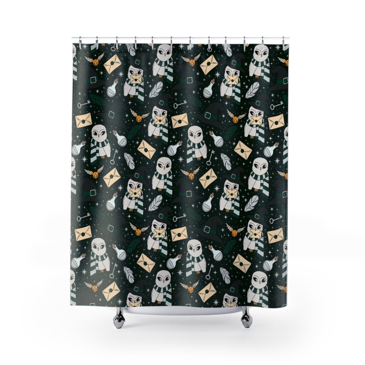 Unicorn Horse with Tree Print Magic Shower Curtain for Enchanted and Dreamy Bathroom Decor.