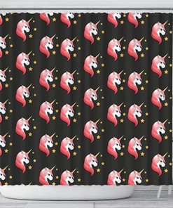 Unicorn Patterns Print Shower Curtain for Magical and Whimsical Bathroom Decor