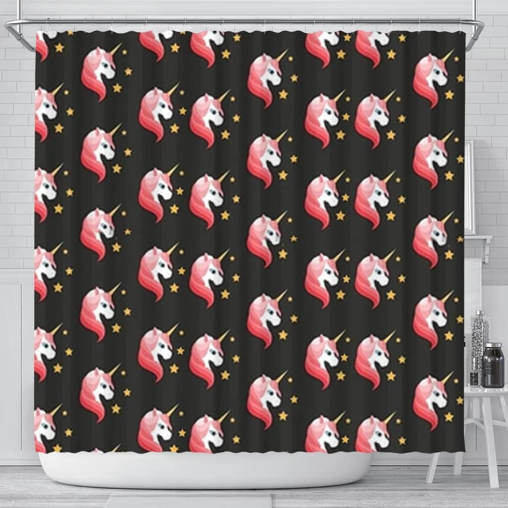 Unicorn Patterns Print Shower Curtain for Magical and Whimsical Bathroom Decor