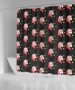 Unicorn Patterns Print Shower Curtain for Magical and Whimsical Bathroom Decor