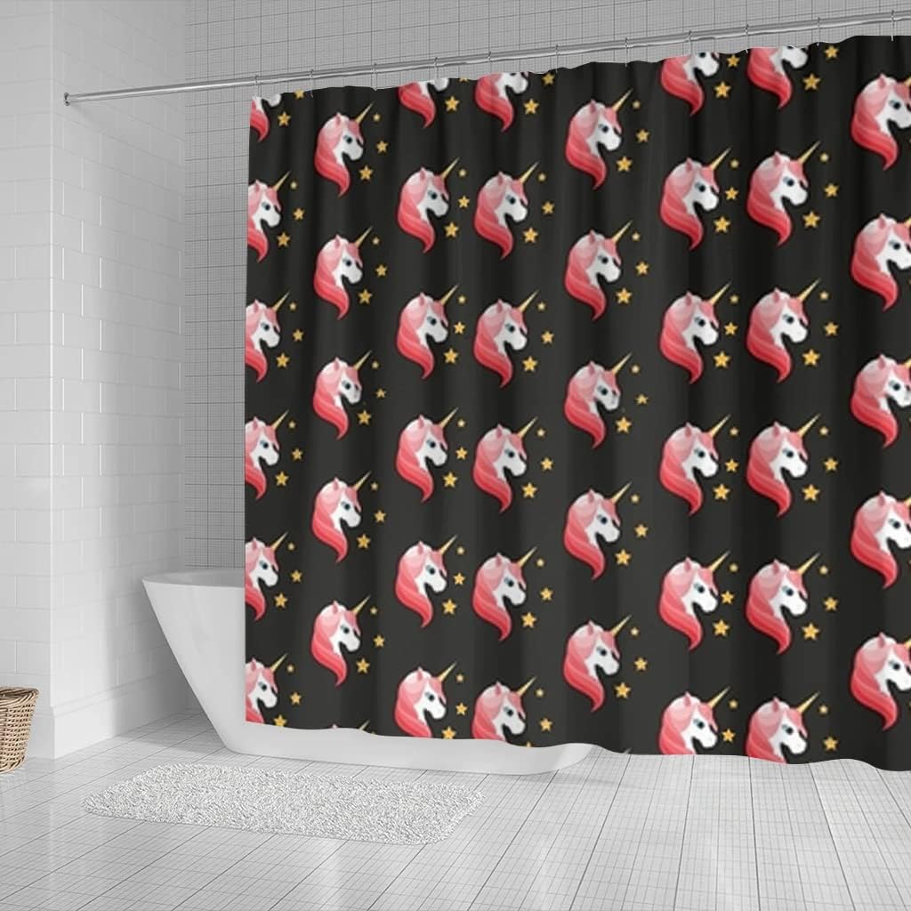 Unicorn Patterns Print Shower Curtain for Magical and Whimsical Bathroom Decor