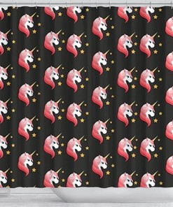 Unicorn Patterns Print Shower Curtain for Magical and Whimsical Bathroom Decor