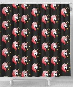 Unicorn Patterns Print Shower Curtain for Magical and Whimsical Bathroom Decor