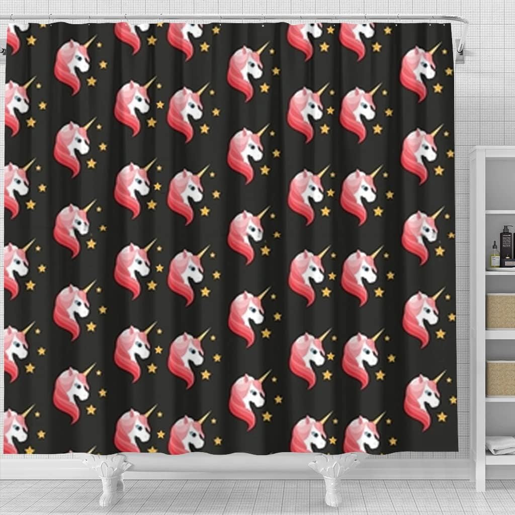 Unicorn Patterns Print Shower Curtain for Magical and Whimsical Bathroom Decor