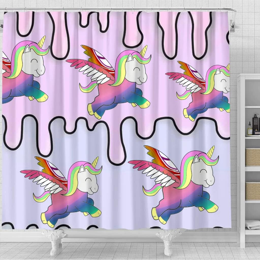 Unicorn Print Shower Curtain For A Magical Bathroom