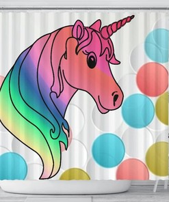 Unicorn Print Shower Curtain for Magical and Whimsical Bathroom Decor