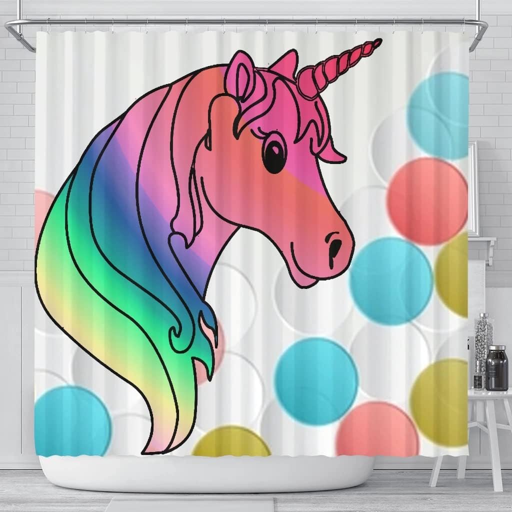 Unicorn Print Shower Curtain for Magical and Whimsical Bathroom Decor