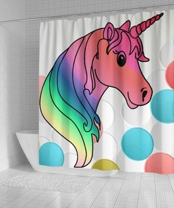 Unicorn Print Shower Curtain for Magical and Whimsical Bathroom Decor